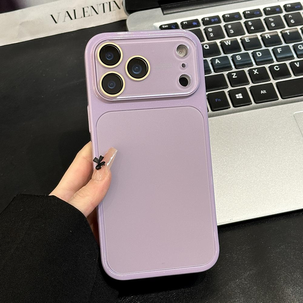 

Solid Color Large Window Phone Case For iPhone 17 16 15 14 13 Pro Max Soft Shockproof Silicone Cover iPhone 13