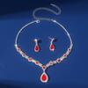 Vintage Crystal Drop Necklace Elegant Women's Jewelry Set New Pendant Necklace  Women
