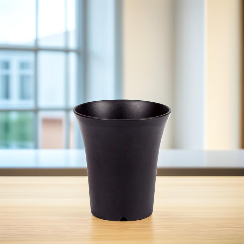 6pcs Plastic Flower Pot Round Succulents Pots Lightweight Durable Resin For Home Office Balcony Garden Decoration White Black