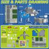 Children's Airport Scene Toy Set with Map, Control Tower, Parking Shed, Containers, Transport Aircraft, Passenger Planes, and Other Vehicles. Suitable