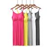 Summer Basics Clothing for Women Casual Solid Color Round Necked Dress Bodycon Sleeveless Pajama High Waist Dress Undergarment Nightwear