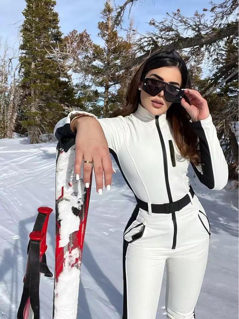 Ski-Serie Modischer Taillenbetonender Jumpsuit Baumwolljacke