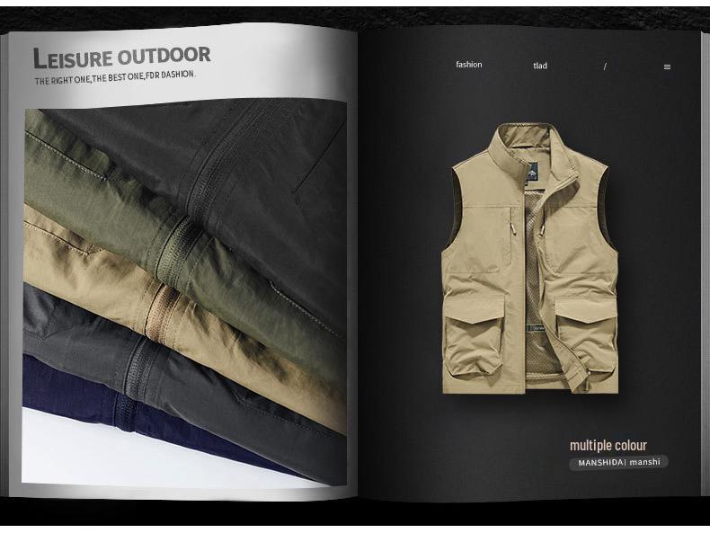 Men's Outdoor Quick-Dry Multi-Pocket Fishing & Photography Vest