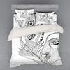 Human Face Comforter Cover Sets For Teens Lightweight Down Quilt Covers Abstract Shape Face Pattern Bedspread Cover No Comforter