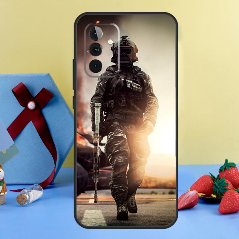 Tactical Swat Gear Pattern Case For Samsung Galaxy A13 A33 A53 A16 A17 A54 A34 A14 A15 A35 A55 A52 A12 A32 A26 A36 A56
