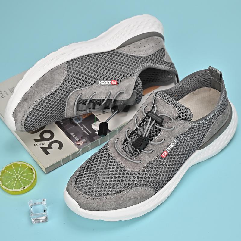 

Fashion Breathable Beach Flats Hollow Out Men s Summer Sandals Outdoor Casual Mesh Shoes Men s Comfortable Loafers Man Hiking Sandals 38 серый