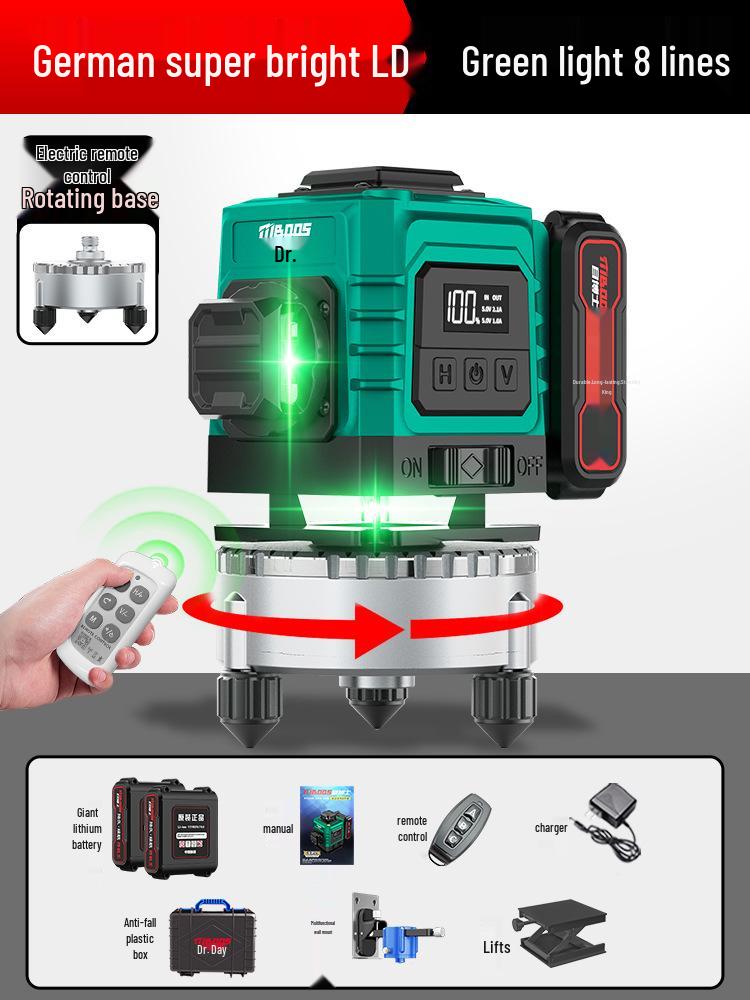 High-Precision Infrared & Green Light Laser Level with Auto-Leveling for Engineering and Surveying