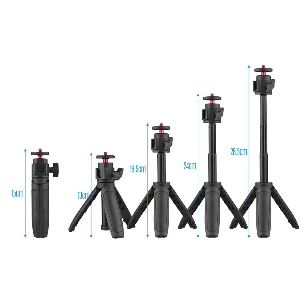 Lightweight Portable Mini Tripod Extendable Tripod Stand Handle Grip with 4 Levels of Adjustable Height for Phone