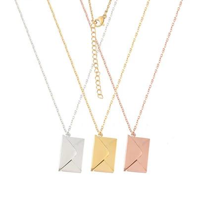 Dainty Envelope Pendant Necklace - Love Letter Charm Chain for Women, Romantic Gift