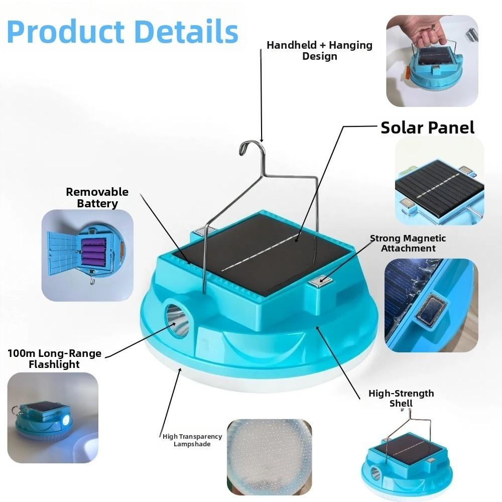 4 Gears Camping Light Rechargeable Night Light Portable Solar Light  Night Lighting