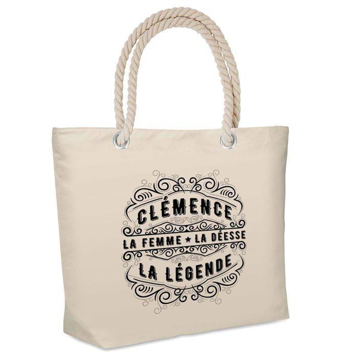 Sac de plage - PLANETEE - Clémence Déesse Légende - Coton naturel - Isotherme souple - Grande contenance