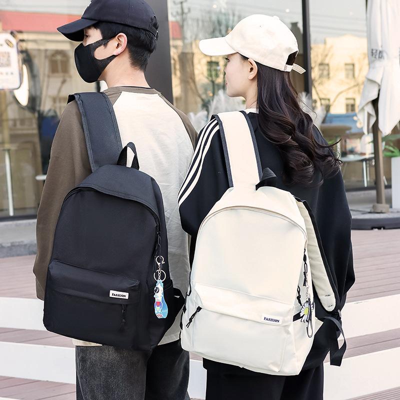 Schoolbag Backpack Men's Japanese Simple Large Capacity New Korean Version Travel Backpack Women's Casual Trend College Student School Bag
