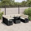 VidaXL Garden Lounge Set 10 Pcs with Cushions Black Wicker 3268106