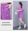 Women's Summer Embroidered Two-Piece Set: Short-Sleeved Top and Casual Loose Shorts
