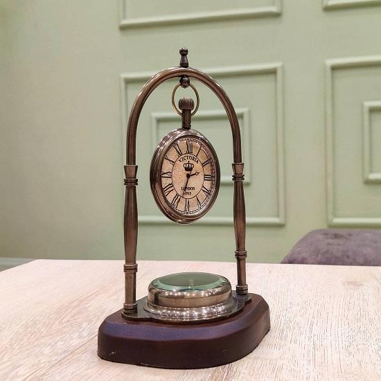 Table Clock,  Christmas Gift, Brass Figurine, Gift for Wife, Couples Gift, Gift for Mom,