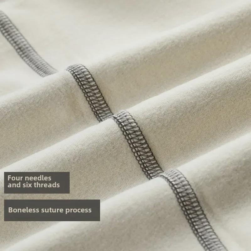 Men's Two-Color German Velvet Warm Suit: No-Pill V-Neck/Round Neck Top & Bottom Set for Autumn/Winter.