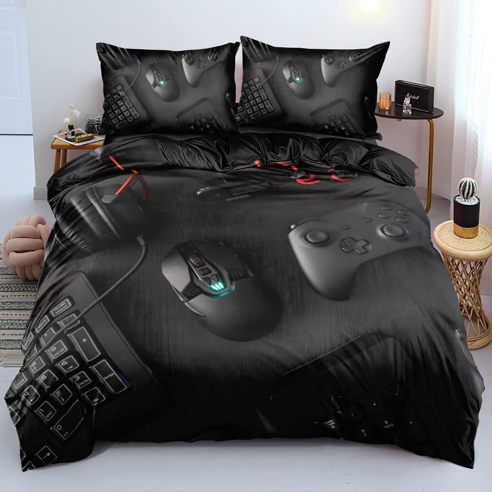3D Gamepad Duvet Set For Children And Boys Game Bedding Set With Pillowcase Three-Piece Set