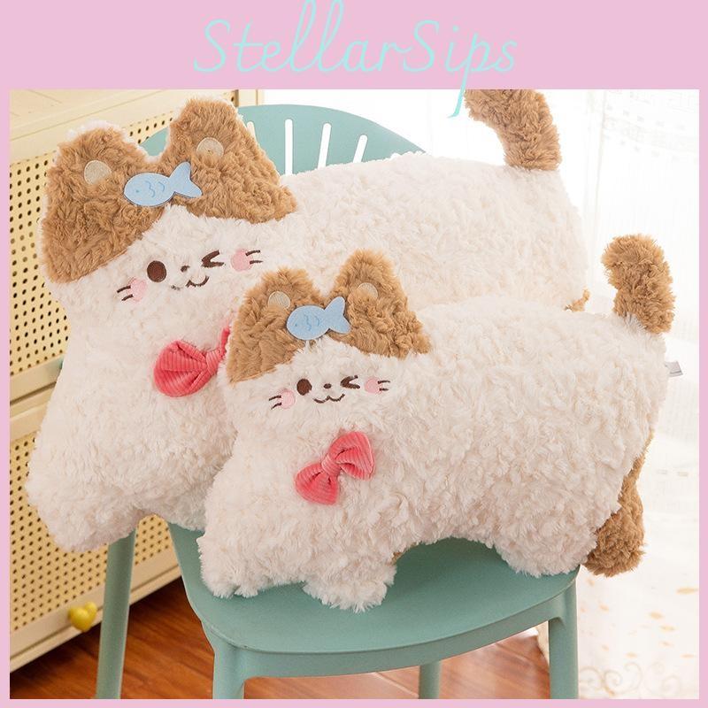 Cheerful Cat Cute Plush Toy Adorable Cartoon Girls Bedtime Pal Birthday Gift