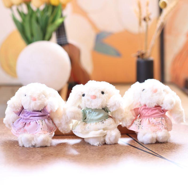 Cartoon Rabbit Plush Toy Cute Soft Stuffed Bunny Doll Keychain Pendant Bag Charms Backpack Hanging Decoration Birthday Gifts