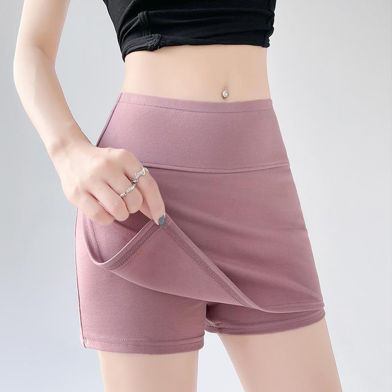 Gray Slit Yoga Skirt and Pants for Women In Summer New Style Waist-hugging and Slimming Hip Skirt Sports and Casual Three-point Short Skirt