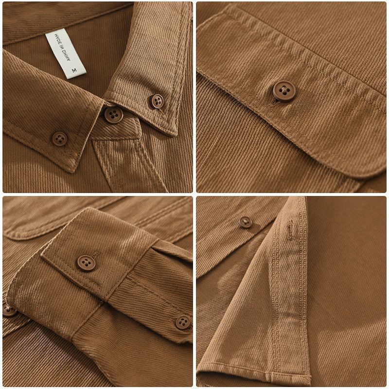 Japan Fashion Cargo Long Sleeve Shirt Outerwear Trendy Pure Cotton Fashion Autumn New Double Pocket Loose Men's Casual Shirts