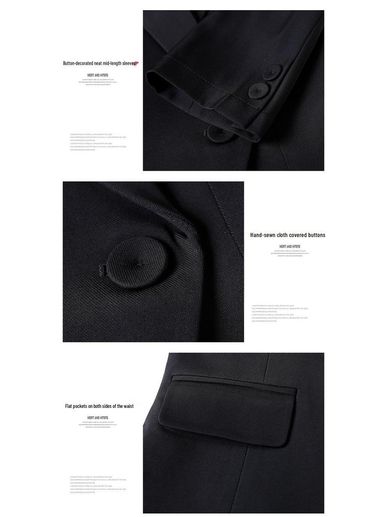 Women's Slim Fit Tuxedo Suit Set - Spring/Summer Professional Blazer & Pants Workwear