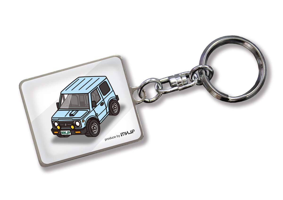 

MKJP Custom Keychain for Suzuki Jimny White Light Blue Car Color JA11, Base, светло-синий