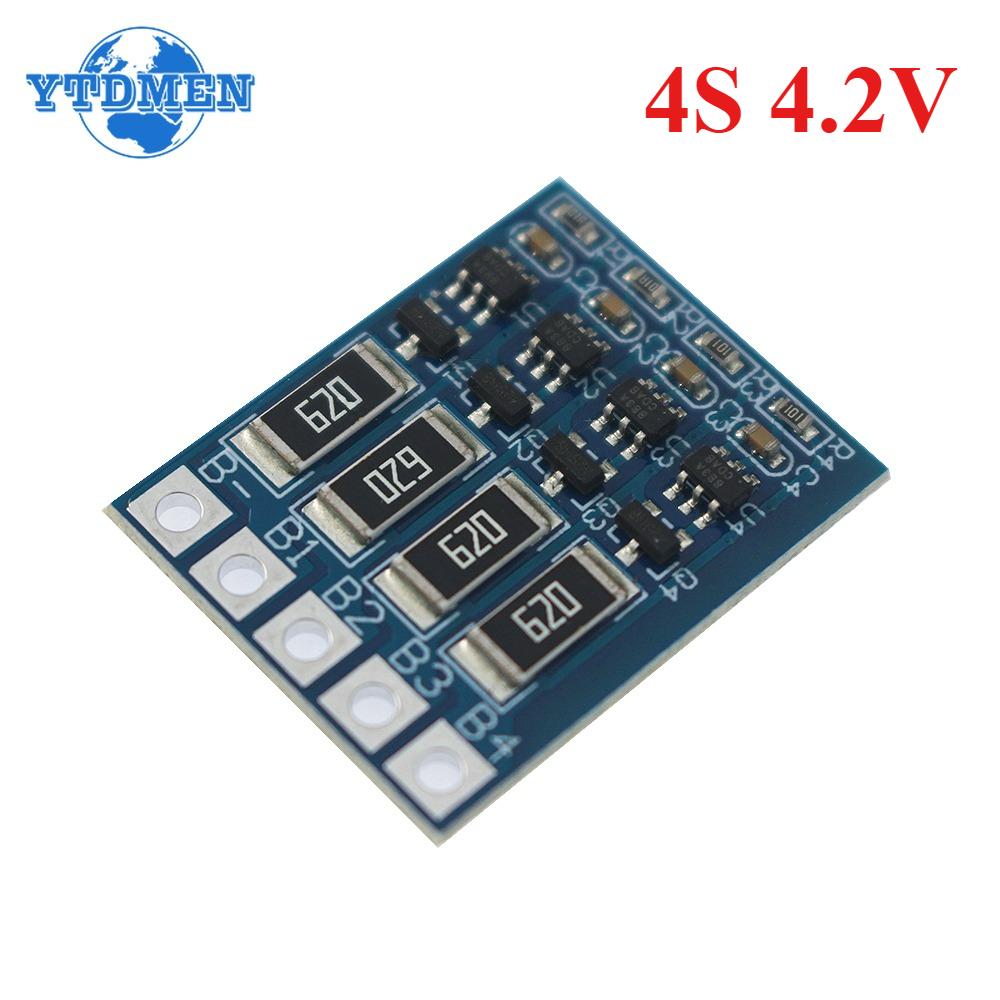 

4S 4.2v Li-ion Балансувальна плата 18650 Li-ion Балансування Повний заряд Функція балансування батареї Захисна плата хакі