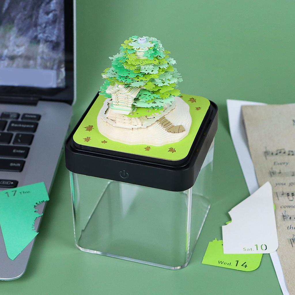 Blocco note 3D a forma di casa sull'albero, calendario da scrivania 2026, blocco note di carta a forma di scultura per la scuola e la casa.