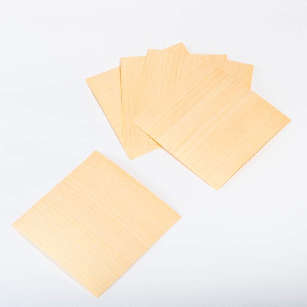 Mori No Kami Bendable Origami Natural Set of 100 X 100mm (Japanese Cypress) Paper, Ultra-Thin, Wood, Small, 5,