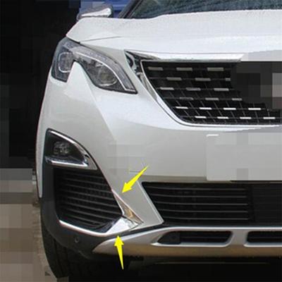 For Peugeot 3008 3008GT 2017 - 2020 Lapetus Front Head Fog Lights Lamp Eyelid Eyebrow ABS Chrome / Carbon Fiber Look Cover Trim