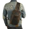 Top Layer Crazy Horse Leather Cowhide Men's Retro European and American Outdoor Multi Purpose 12 Inch Mobile Chest Bag Crossbody Bag