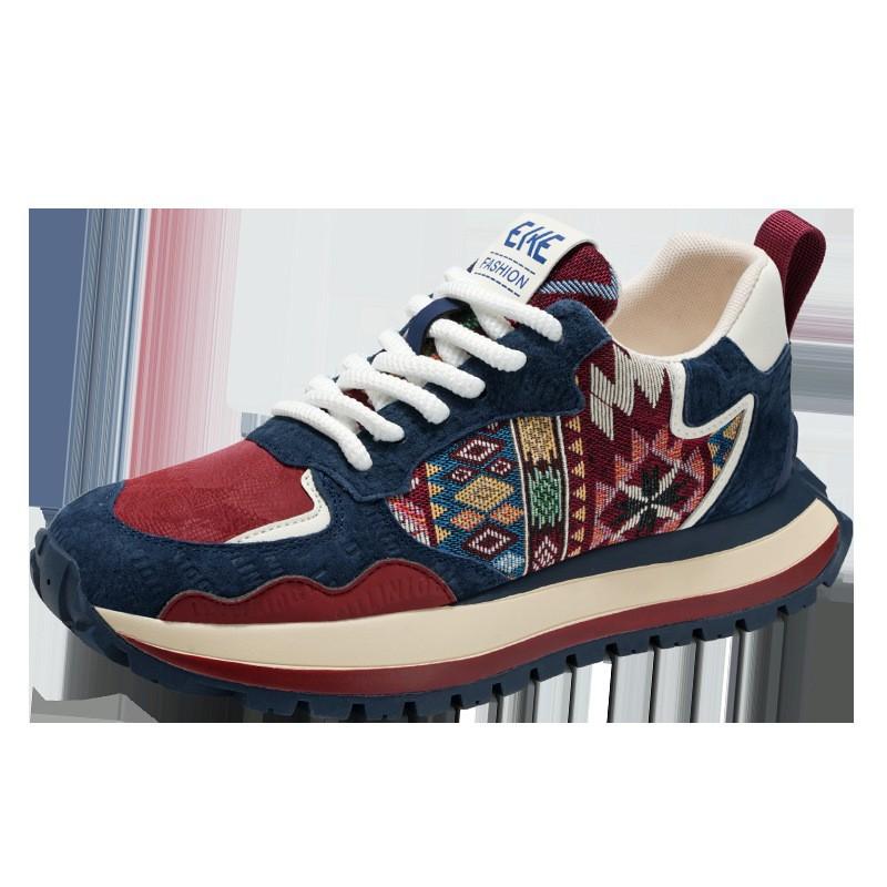 

Мужская обувь 2025 года, новая весенняя универсальная повседневная спортивная обувь, увеличивающая рост, молодежная кожаная обувь на толстой подошве, модная обувь Forrest Gump dad 44