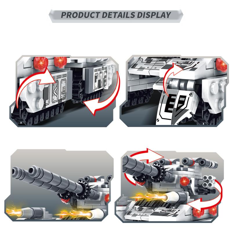 2024 WW2 Military Vehicle Tank 8in1 Airplane Truck Model Building Blocks DIY Bricks Kids Construction Toys Gifts for Boys Adult