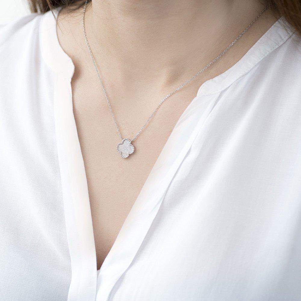 

Срібне кольє з фіанітами Oniks 45 срібний