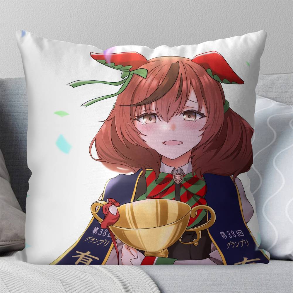 Nice Nature Anime Uuma Musume Pillow Case Fashion Square Pillowcase Bedroom Sofa Room Ins Decoration Leisure