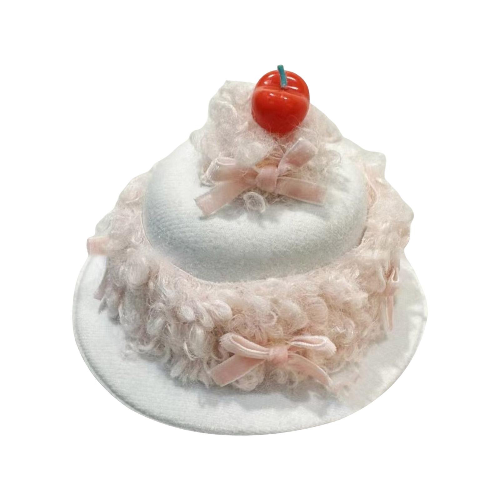 

Дизайн кремового торта Шляпа на день рождения Заколка для волос для женщин и девочек Аксессуары для волос Накладные волосы для вечеринок и фотосессий белый