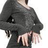 Graphic T Shirt Vintage Fairy Grunge Floral Wings Print Long Sleeve Tops Y2k Women Clothes Basic Harajuku Tee
