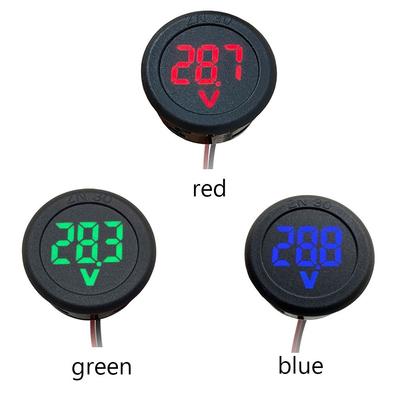 Universal DC 4-100V Car Voltmeter Circular Two-wire Panel Voltage Meter LED Display Volt Detector