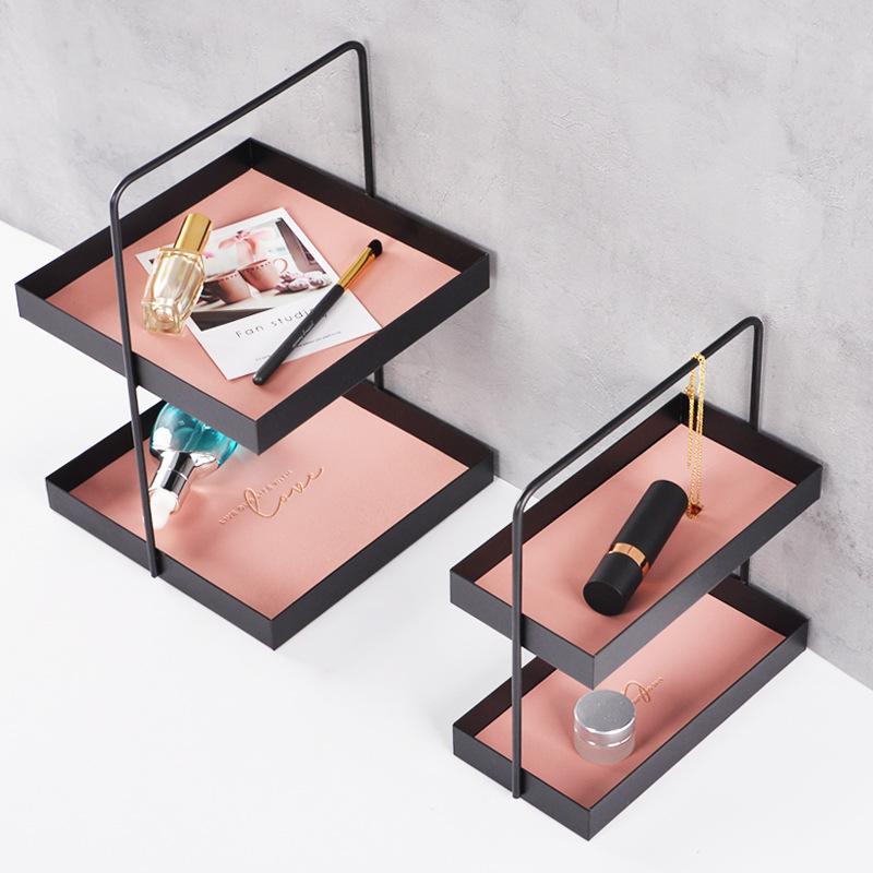 Double Layer Jewelry Box Organizer Jewelry Display Cosmetics Fruit Tray Storage Rack Jewelry Boxes and Packaging