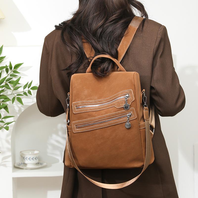 Retro Large Capacity School Bag Multi-function Shoulder Bag Women's Travel Backpack