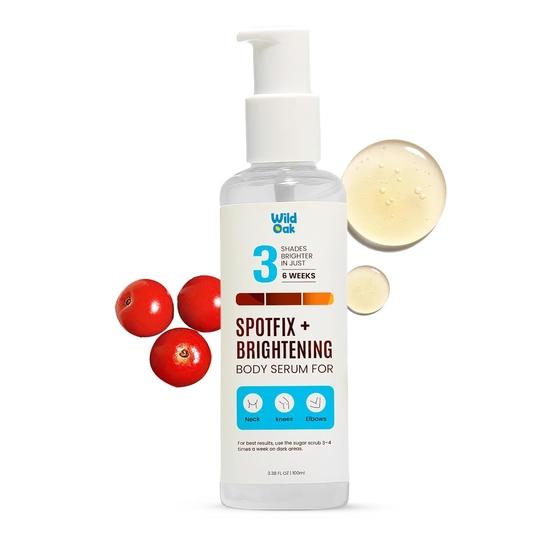 WildOak Brightening & Exfoliating Body Serum | For Dark Neck, Elbows & Knees | 100ml | Fade Dark Spots & Hyperpigmentation
