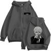Anime Hunter X Hunter Kurapika Potisk Mikina na zip Hip Hop Móda Manga 90. léta Vintage Mikina Nadměrná Fleece Ležérní Bundy