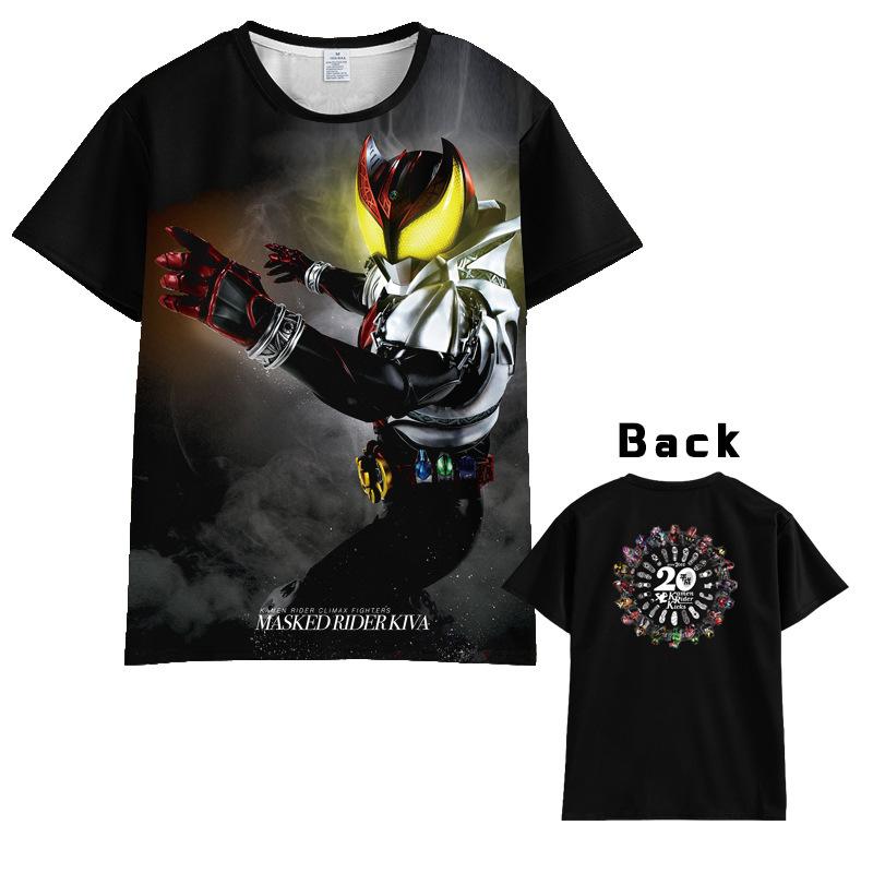 Kamen Rider Kiva 20th Anniversary 3D Print T-Shirt Unisex Tokusatsu Crew Neck Short Sleeve Tee Masked Rider Graphic Summer Top For Tokusatsu Fans