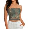 Bauchfreie Tops für Damen Sexy Cami Tank Sommer Schlauch Ärmellos Bedrucktes Camisole Shirt Weste
