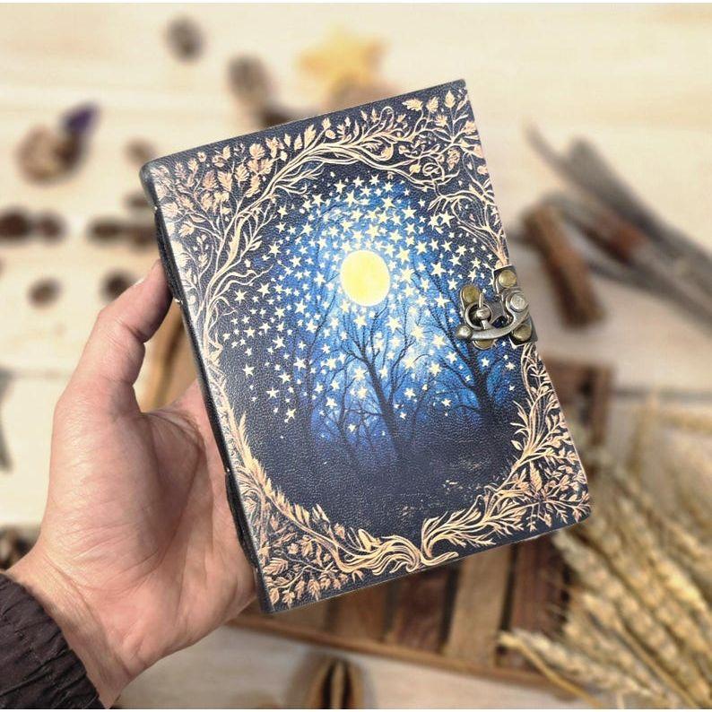 Tree of Life Leather Grimoire Journal: Antique Deckle Edge Paper