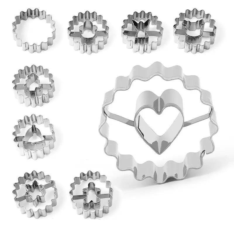 Stainless Steel Christmas Cookie Cutter Gingerbread Man Snowflake Star Shape Biscuit Mold Diy Cake Pastry Baking Making Tools