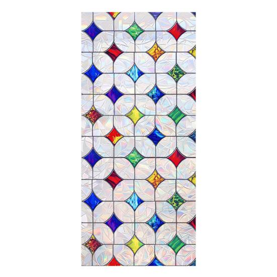 Flower Window Privacy Film, Decorative Static Cling Stickers, Waterproof Glass Cling, 39.4x17.7in Anti-Glare Static Glass Sticker for Home Bathroom