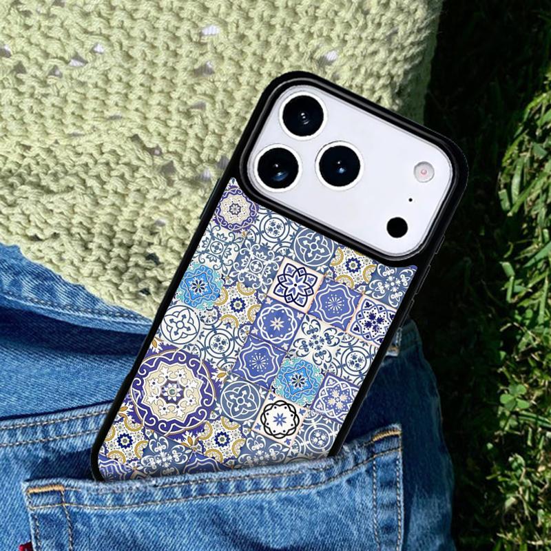 art Decorative Moroccan Tile Phone Case Cover for IPhone 11 12 13 14 15 16e 17 Pro Max Coque for IPhone 17 Air