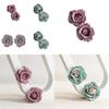 Stylish Flower Earrings For Women Fashionable Geometric Design Jewelry